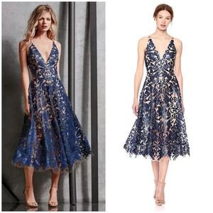 Dress The Population Blair Lace Navy Blue Dress